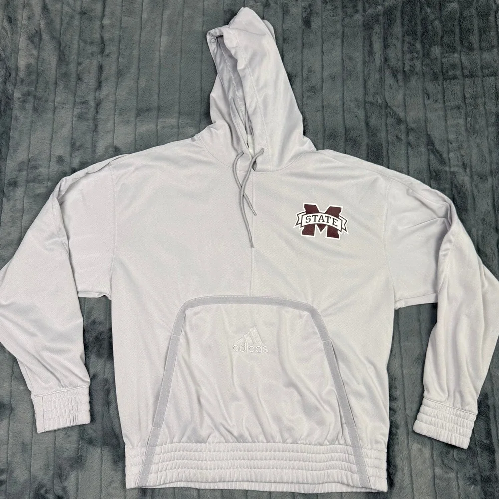 Adidas Mississippi State Bulldogs Aeroready Hoodie Mens Large Grey GL5161